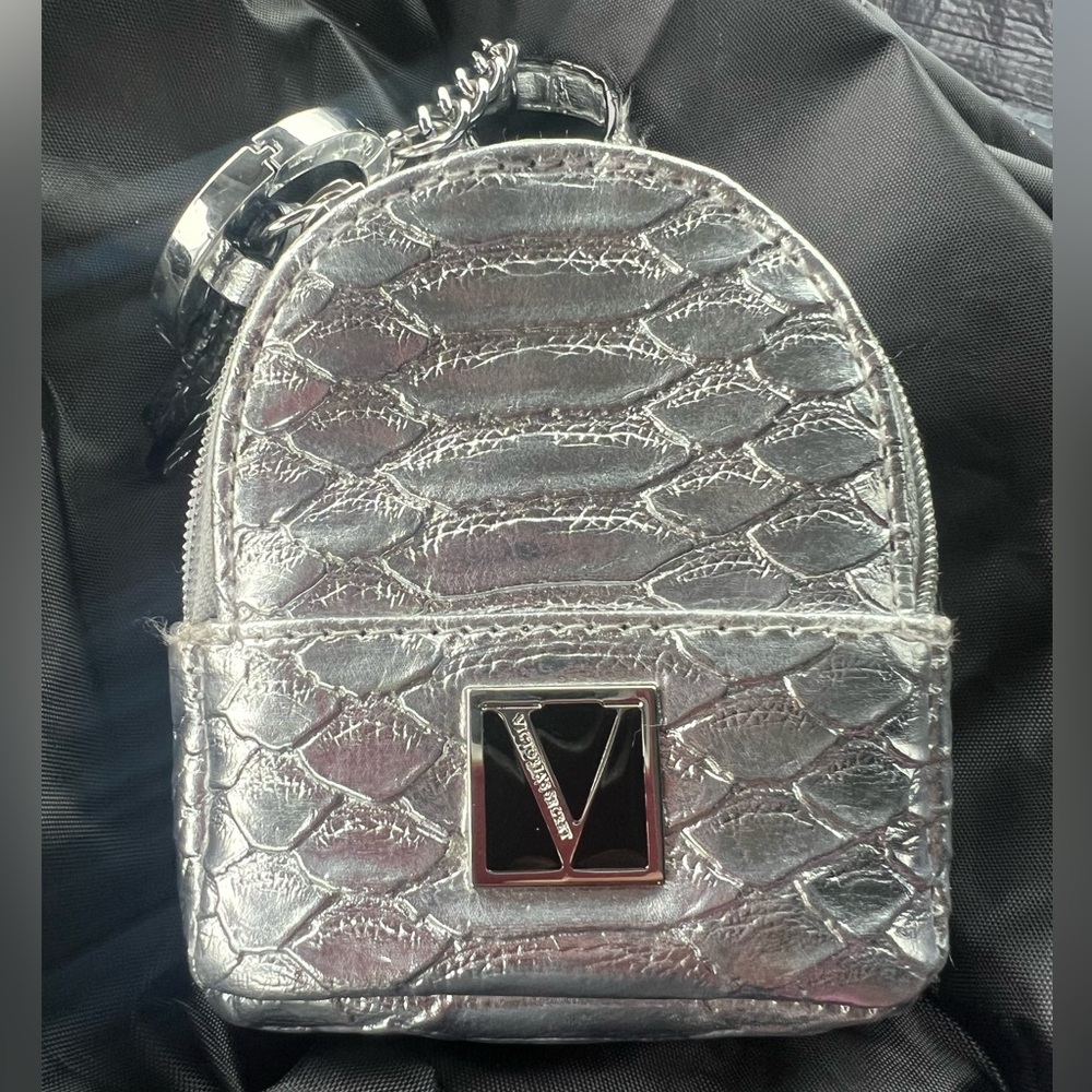 Victoria’s Secret mini backpack metallic key chain
